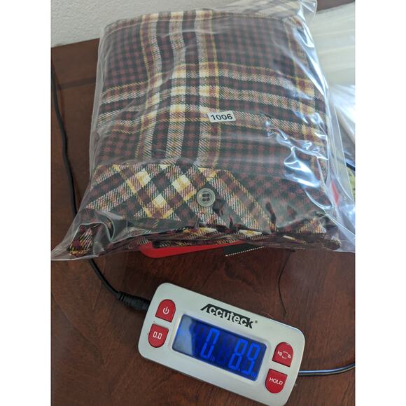 Doe & Rae Button Up Shirt L Red Yellow Plaid Flannel Long Sleeve Collared 12340T - Picture 9 of 12